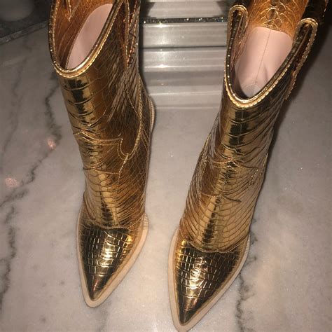 fendi gold cowboy boots